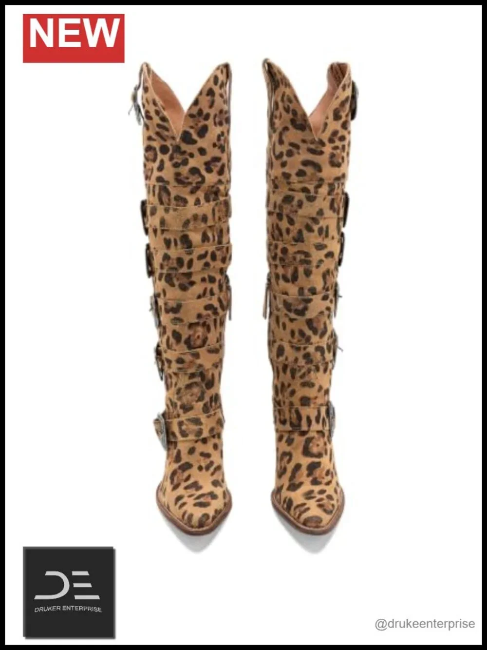 Women's Leather Snip Toe Over-the-Knee High Heel Boots Size 6